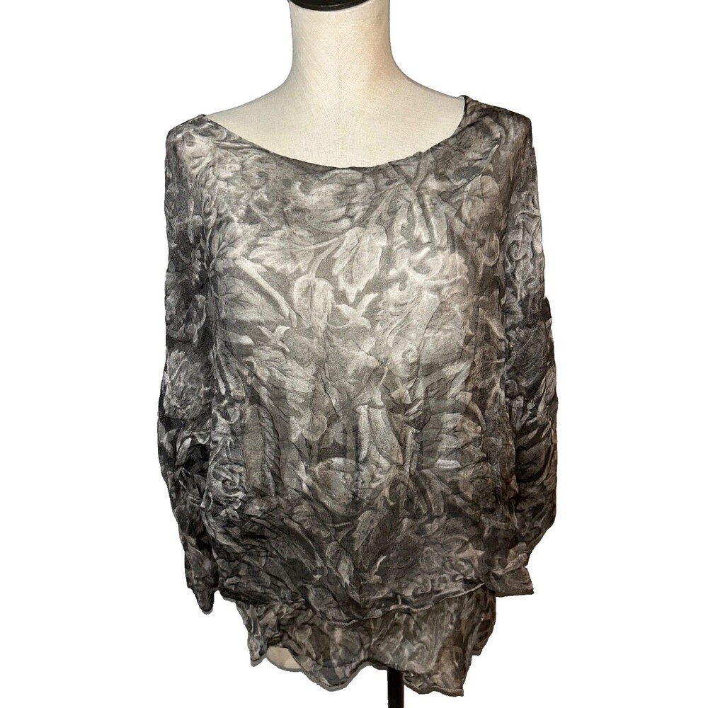 Saks Fifth Avenue Women’s Silk Layered Blouse Top size XL Boho Whimsygoth